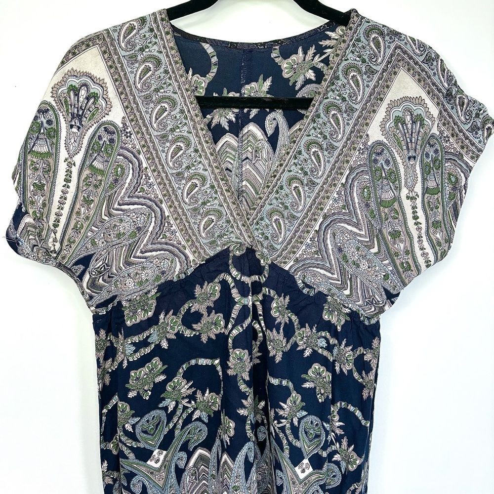 Paisley Print Empire Waist Women’s V-Neck Top M/L EUC - Picture 3 of 13